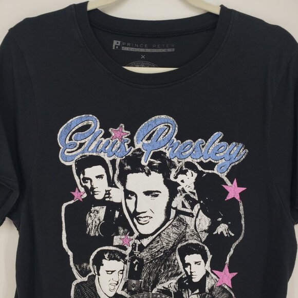 Prince‎ Peter Elvis Presley Tee Shirt Top XL Womens Stars Short Sleeves Black - Picture 6 of 10
